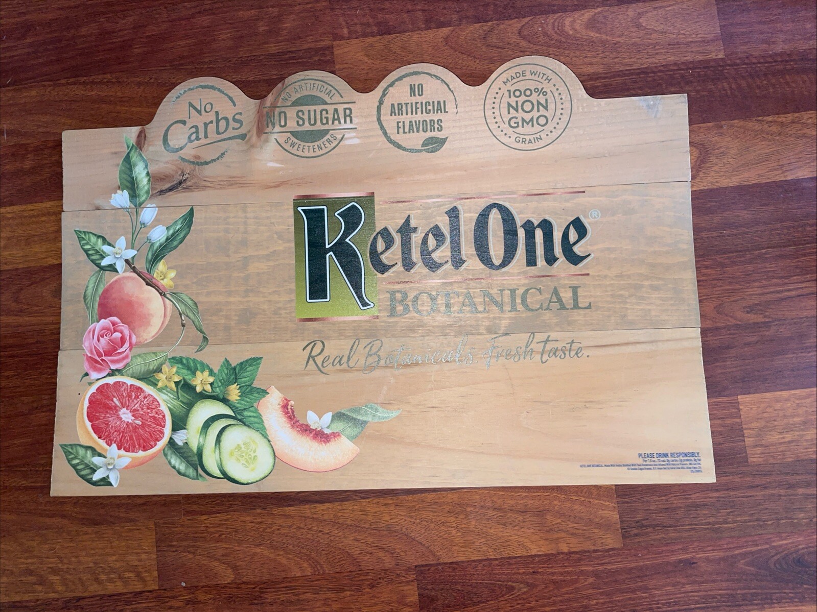 Ketel One Botanical Vodka Wooden Sign Bar Pub Man Cave She Shed 