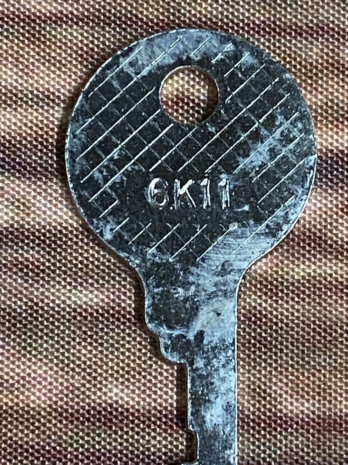 Vintage Excelsior Stamford Conn steel flat key round head 6K11 Vintage Excelsior Stamford Conn steel flat key round head 6K11