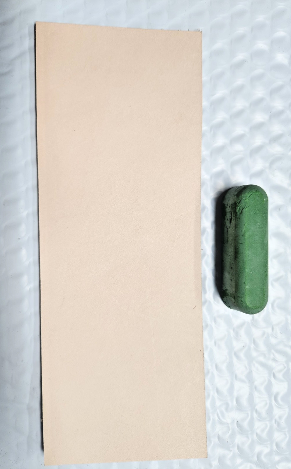 Leather Honing Strop 3 Inch by 8 Inch with 1 oz Green Polishing Compound