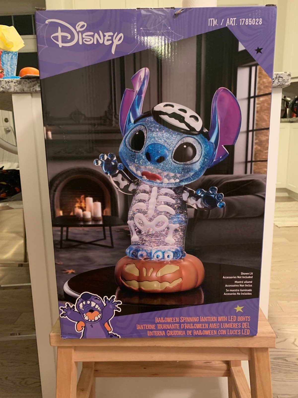 Disney Halloween Spinning Lantern with LED Lights Stitch BRAND NEW