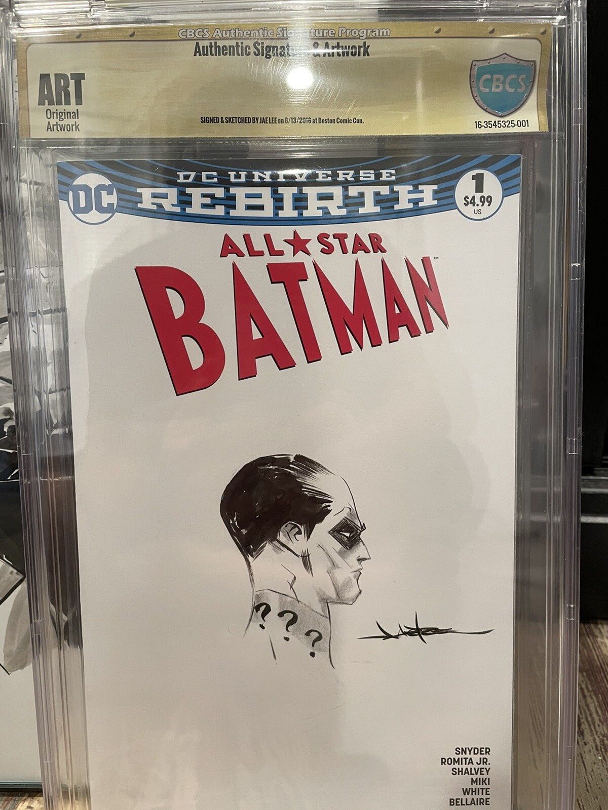 All Star Batman Jae Lee Original Sketch Cover Joker Cbcs Art Slab