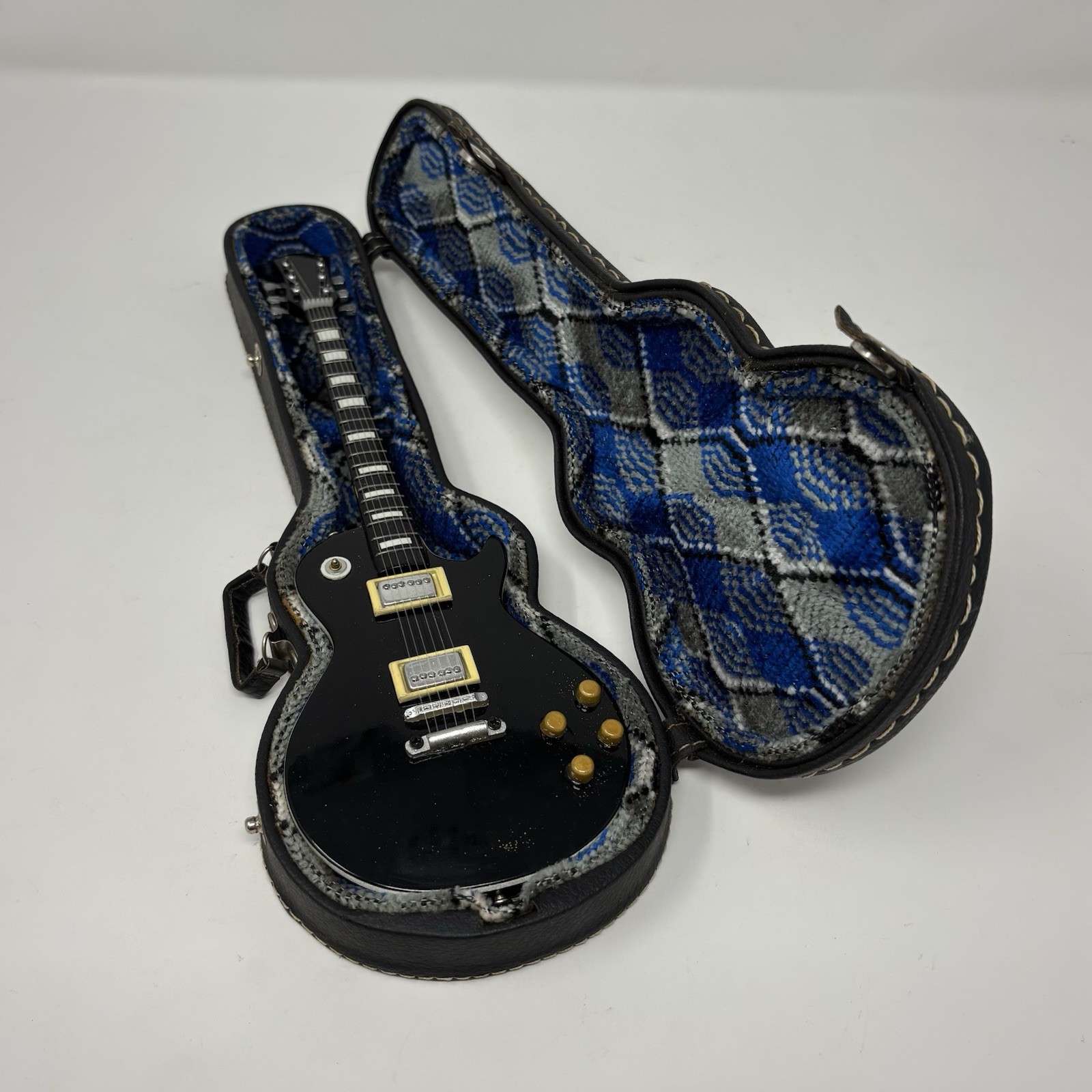 Miniature Black Electric Guitar Replica w/ Hardshell Case