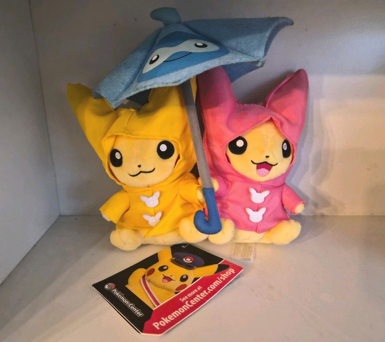 (BNWT) Limited Edition Original Pokemon Centre Pikachu Plushie: Umbrella For Two (BNWT) Limited Edition Original Pokemon Centre Pikachu Plushie: Umbrella For Two