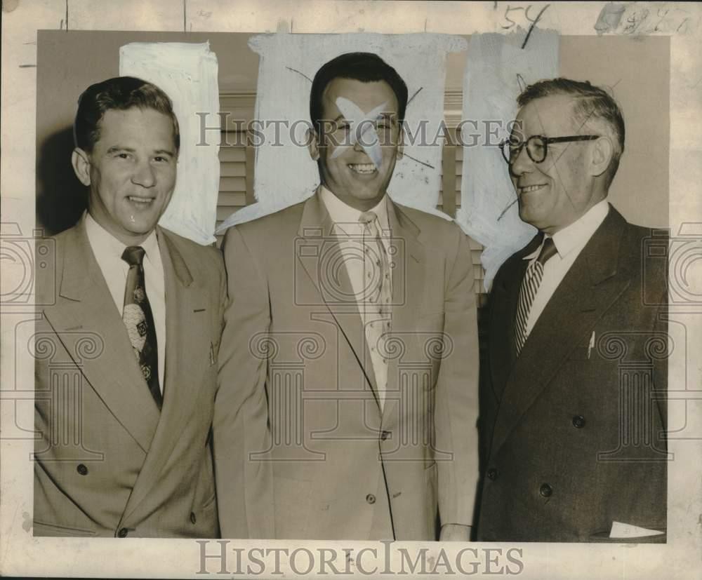 1954 Press Photo Bernard Heard, Bob Mitchell & Wilfred Roux in their formal wear