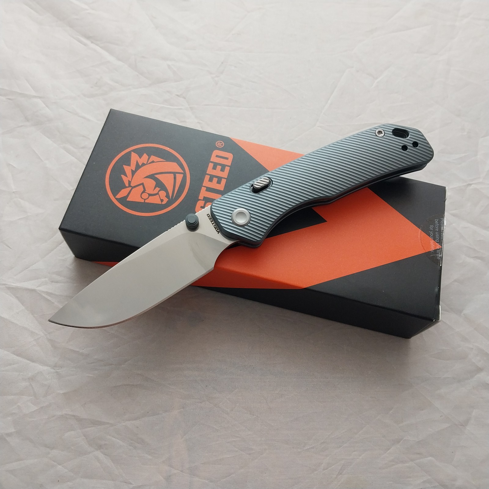 Vosteed Marten Top Linerlock Gray Aluminum Folding 154CM Pocket Knife A1601