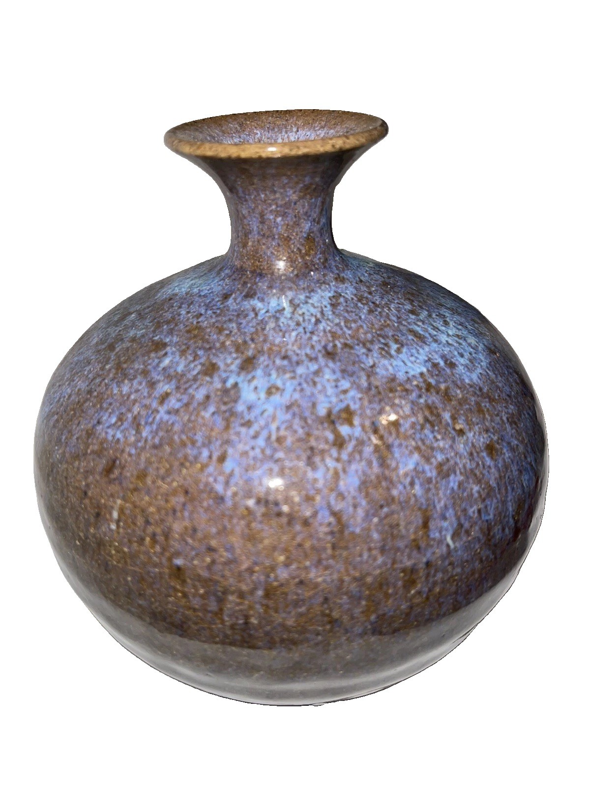 Vintage Pottery Vase Signed Purple Beautiful