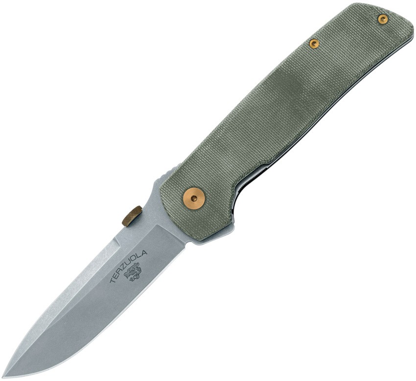 FOX ATCF Original Gangster Green Micarta Folding MagnaCut Knife ATCOG01MOD