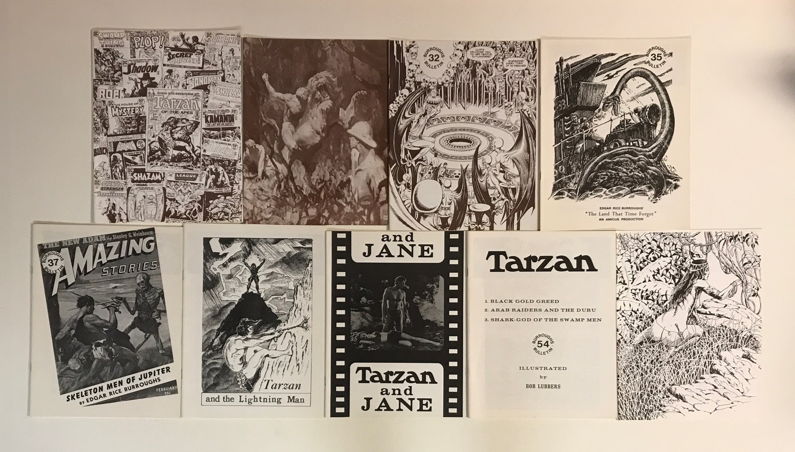 BURROUGHS BULLETIN lot of 9~EDGAR RICE BURROUGHS~TARZAN #30-65 Fanzines