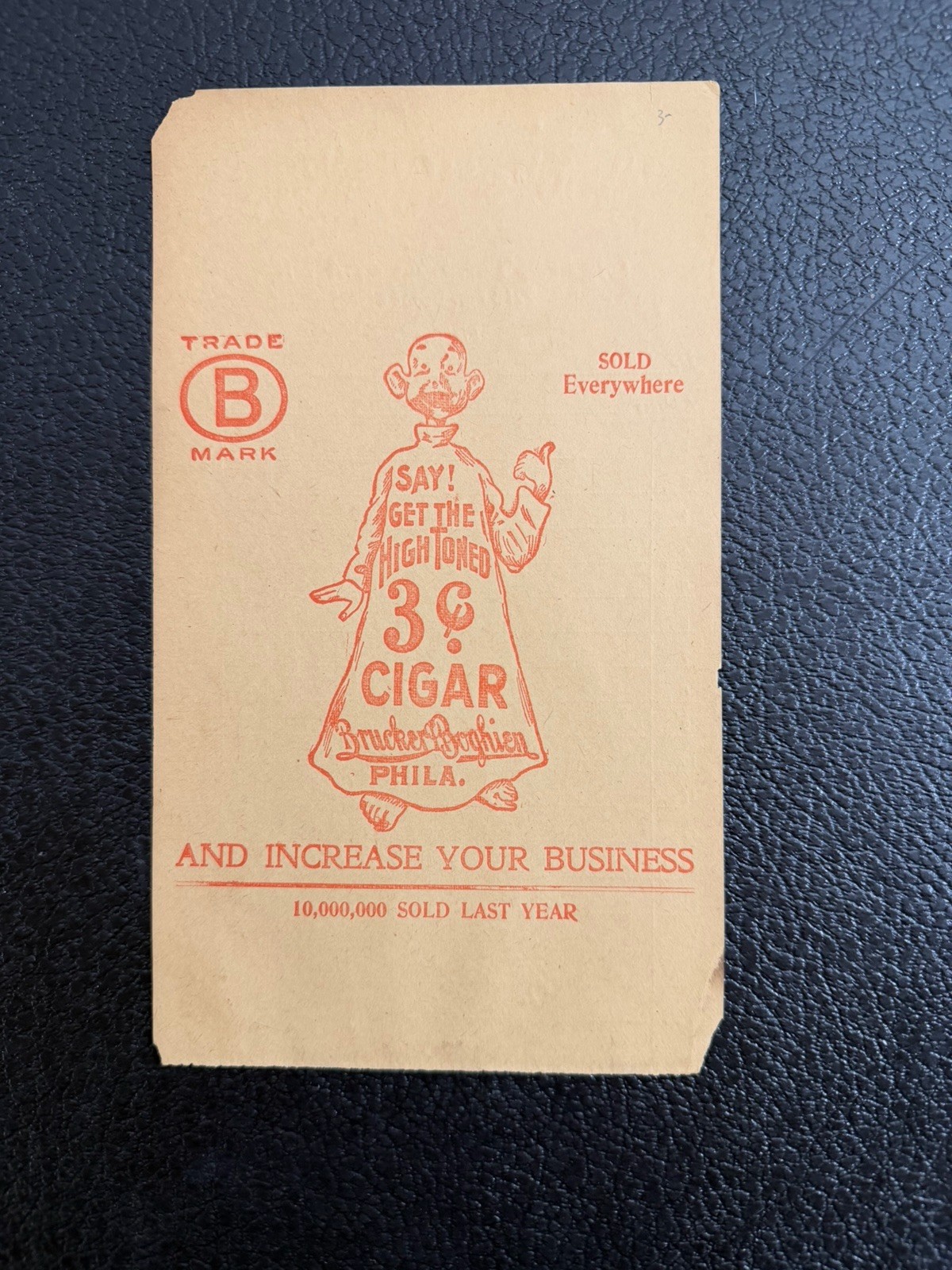 Antique 1901 Brucker & Boughien Tobacco Receipt Order Sheet Yellow Kid Graphic
