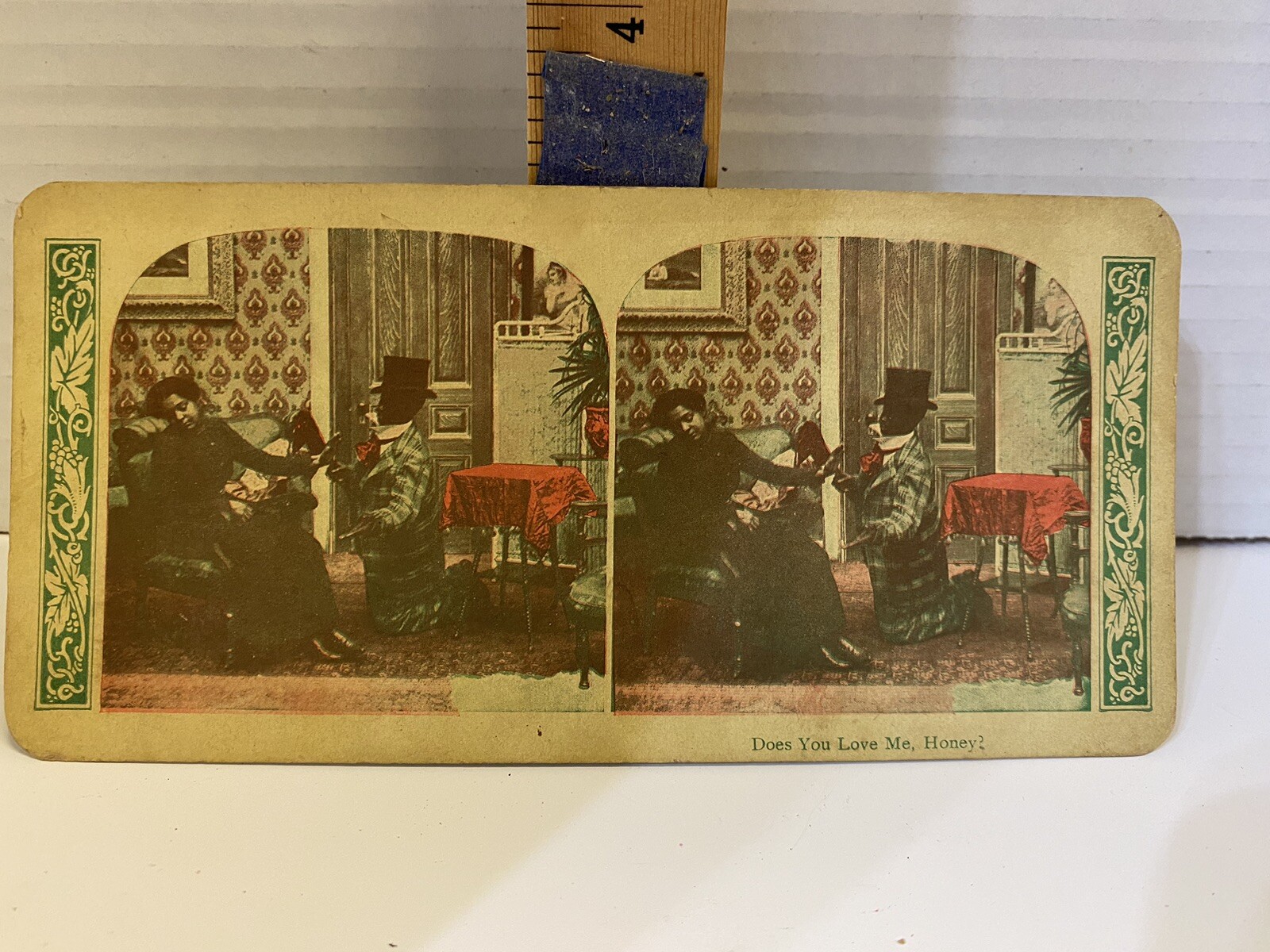 Antique c1910s Does You Love Me?  Proposal Real Photo Stereoview Card Love