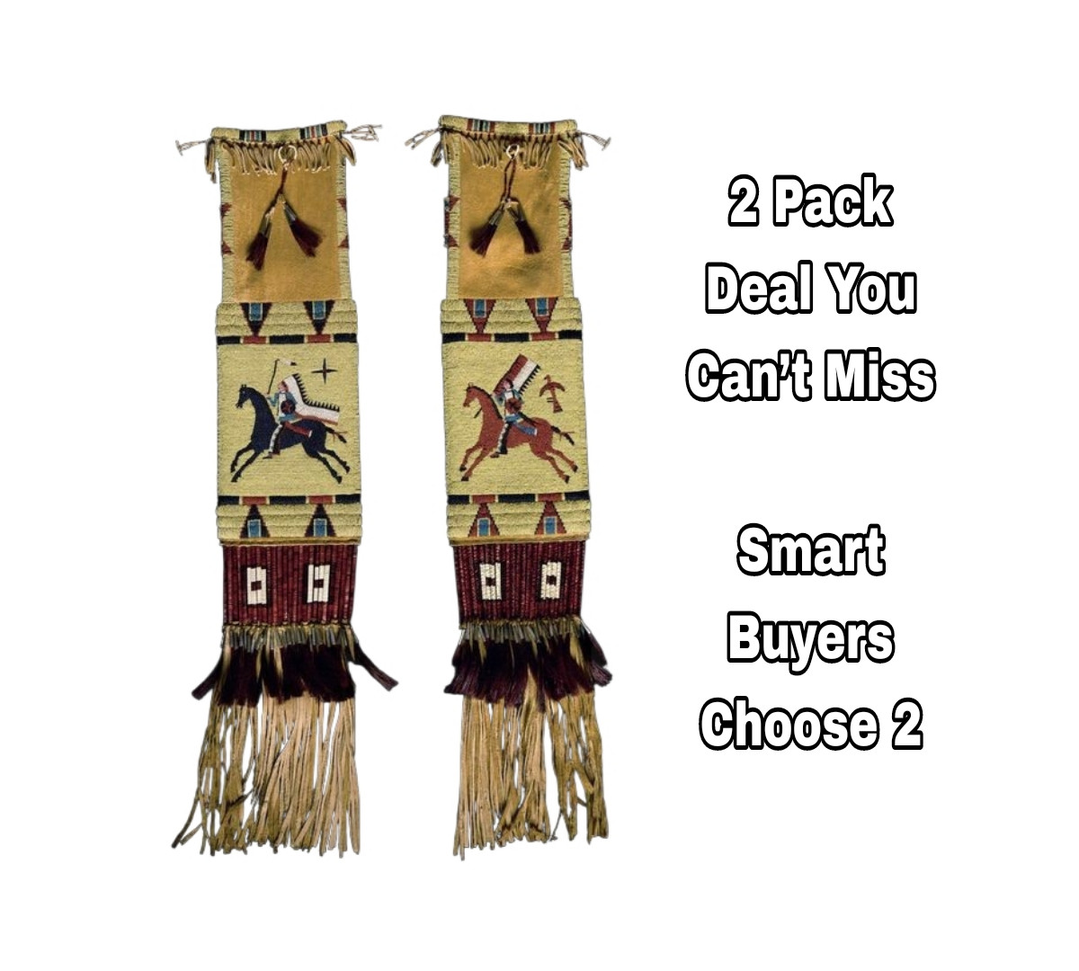 Handmade Native American Lakota Sioux Style Beaded Pipe Bag Tobacco pouch 2X PCS