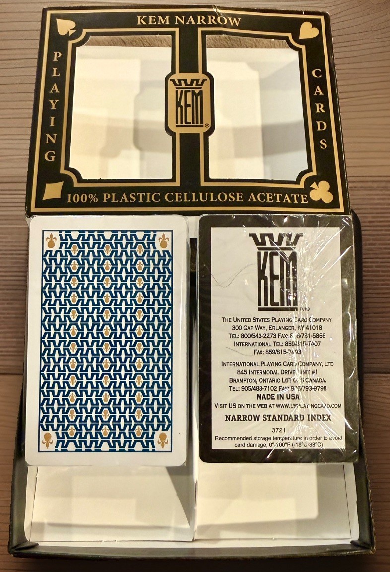 KEM 100% Plastic Crown Blue/Green Bridge Narrow - Std Index Playing Cards - NEW KEM 100% Plastic Crown Blue/Green Bridge Narrow - Std Index Playing Cards - NEW