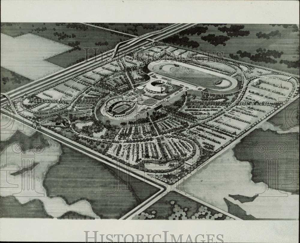 1979 Press Photo Plan for a proposed stadium - lrb18448