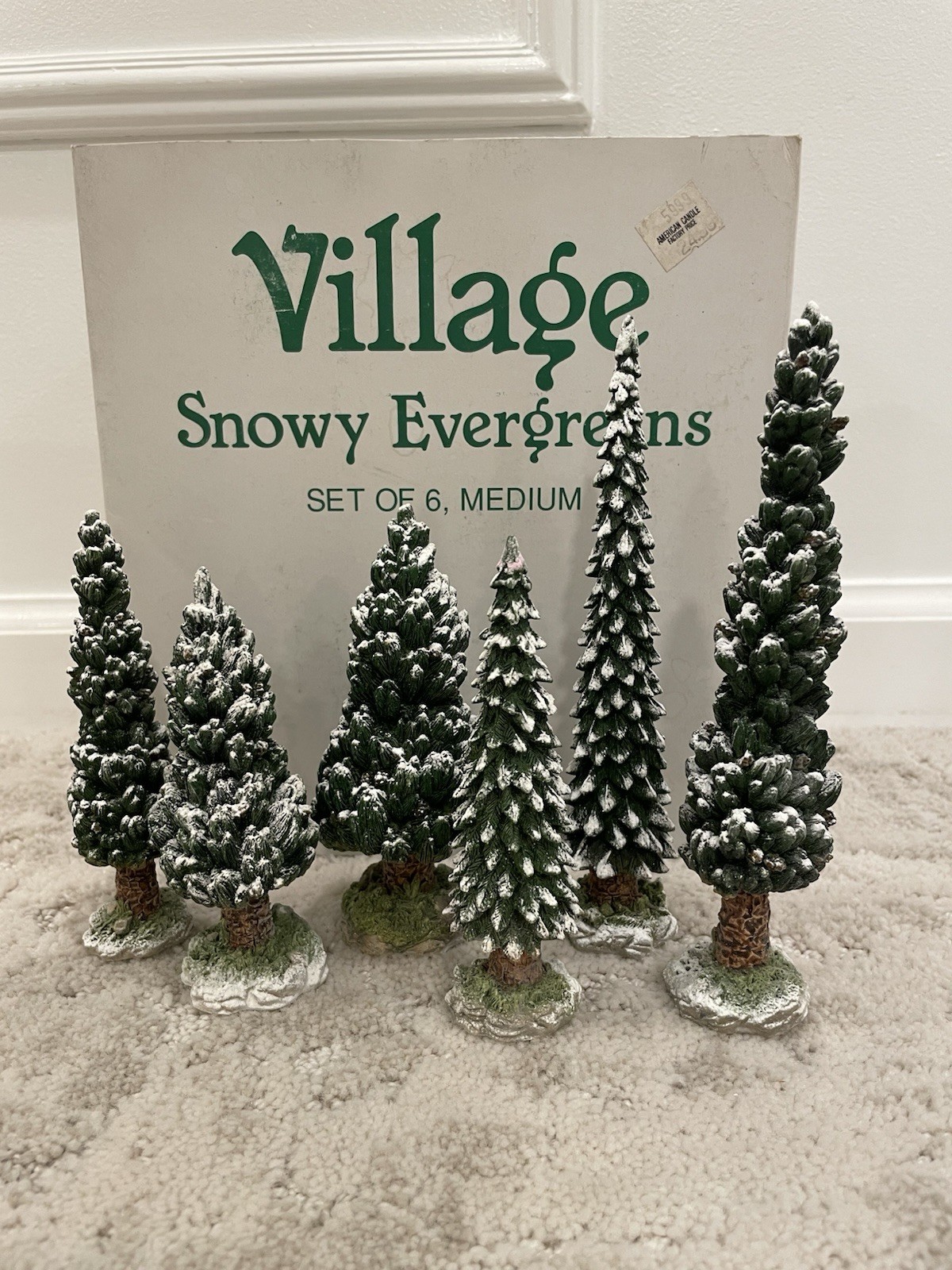 Department 56 Snowy Evergreens Set Of 6 NIB Complete