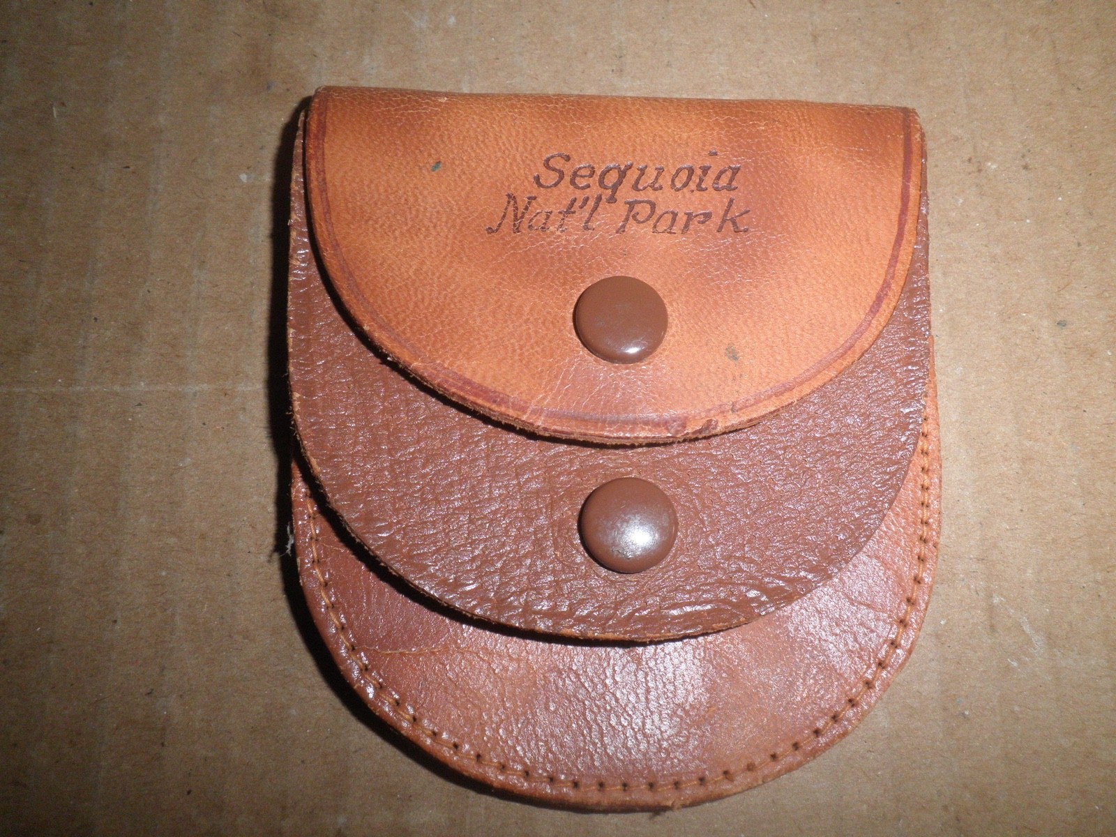 Neat old original Leather Coin Holder Sequoia National Park Souvenir 1930's