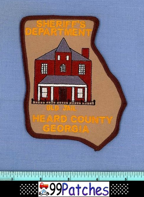 HEARD COUNTY SHERIFF GEORGIA Shoulder Patch OLD BRICK JAIL STATE SHAPE 4H