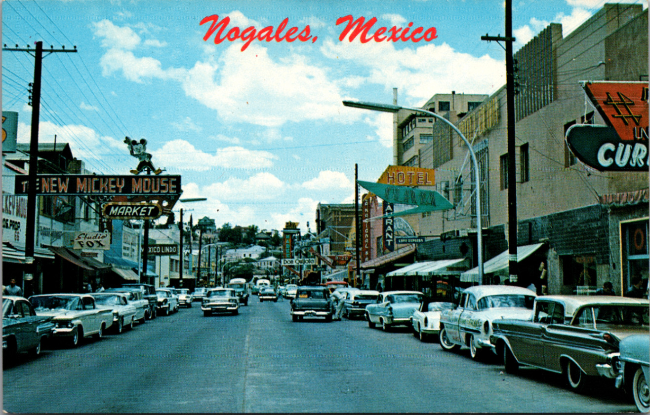 Vintage Nogales Mexico Postcard Avenida Obregon \