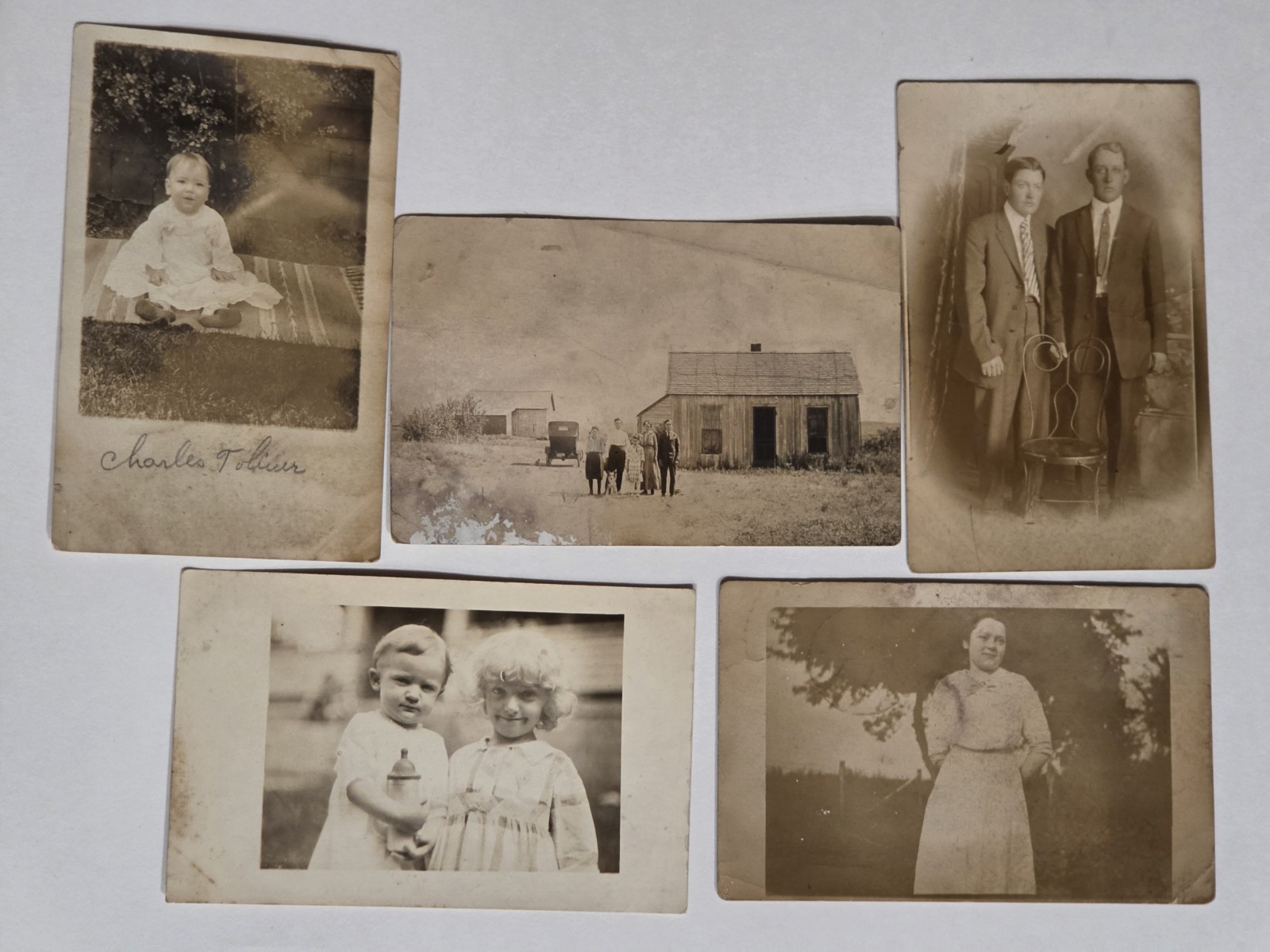 Antique Indiana RPPC Photo Lot Toliver Family West Baden Paoli Genealogy History