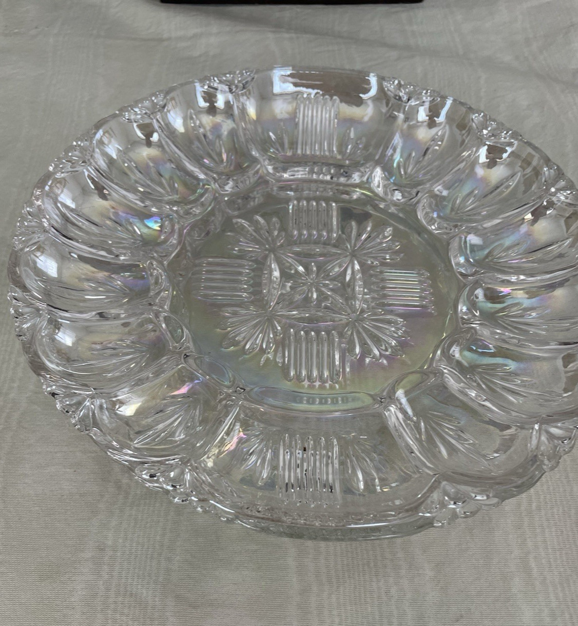 Federal Glass 12 Deviled Egg /  Tray Relish Clear