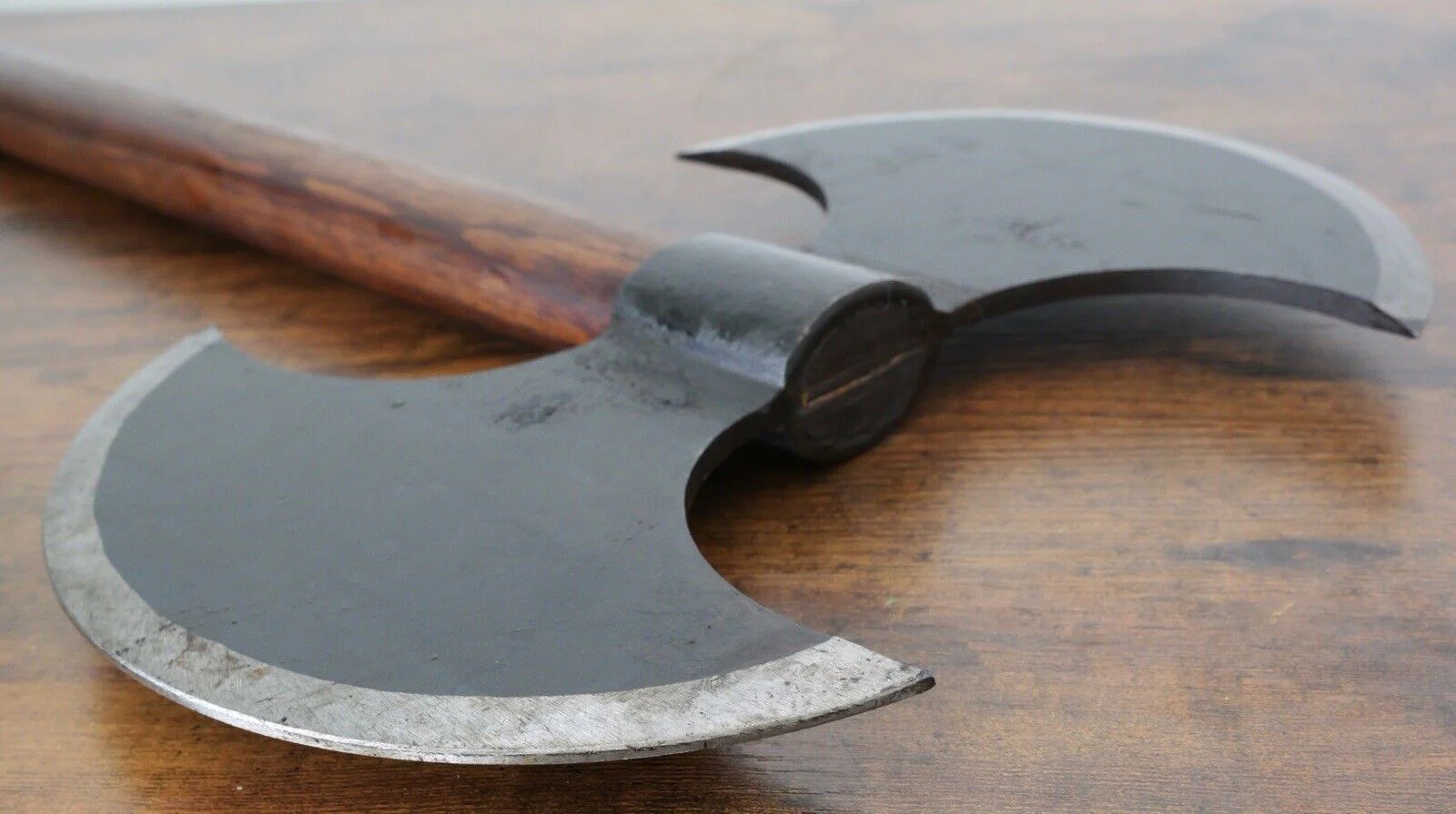 30” Hand Forged Battle Axe 12x8” Head Double Headed Carbon Steel Wood Full Size 30” Hand Forged Battle Axe 12x8” Head Double Headed Carbon Steel Wood Full Size
