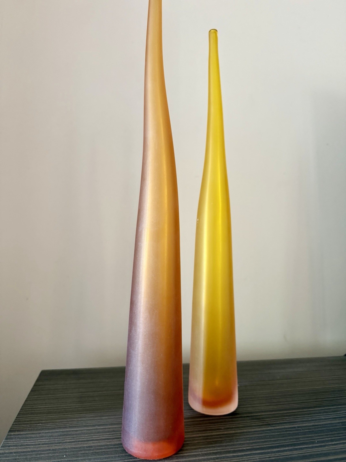Pair Of Laura de Santillana BAMBU' VASE FOR ARCADE MURANO 1998- 2004 Signed