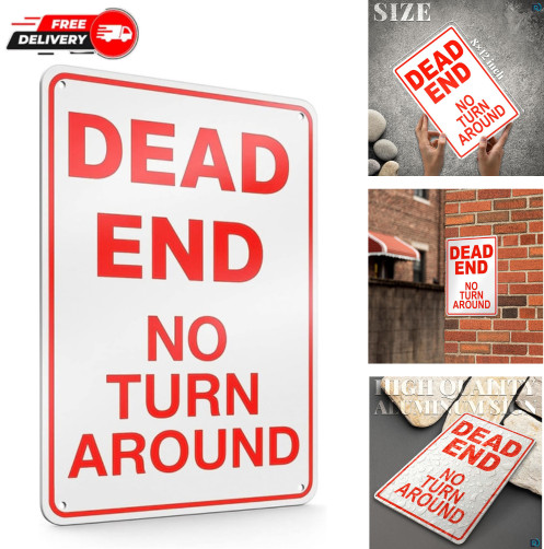8x12 Reflective No Turn Around Sign Aluminum Weatherproof Driveway Sign