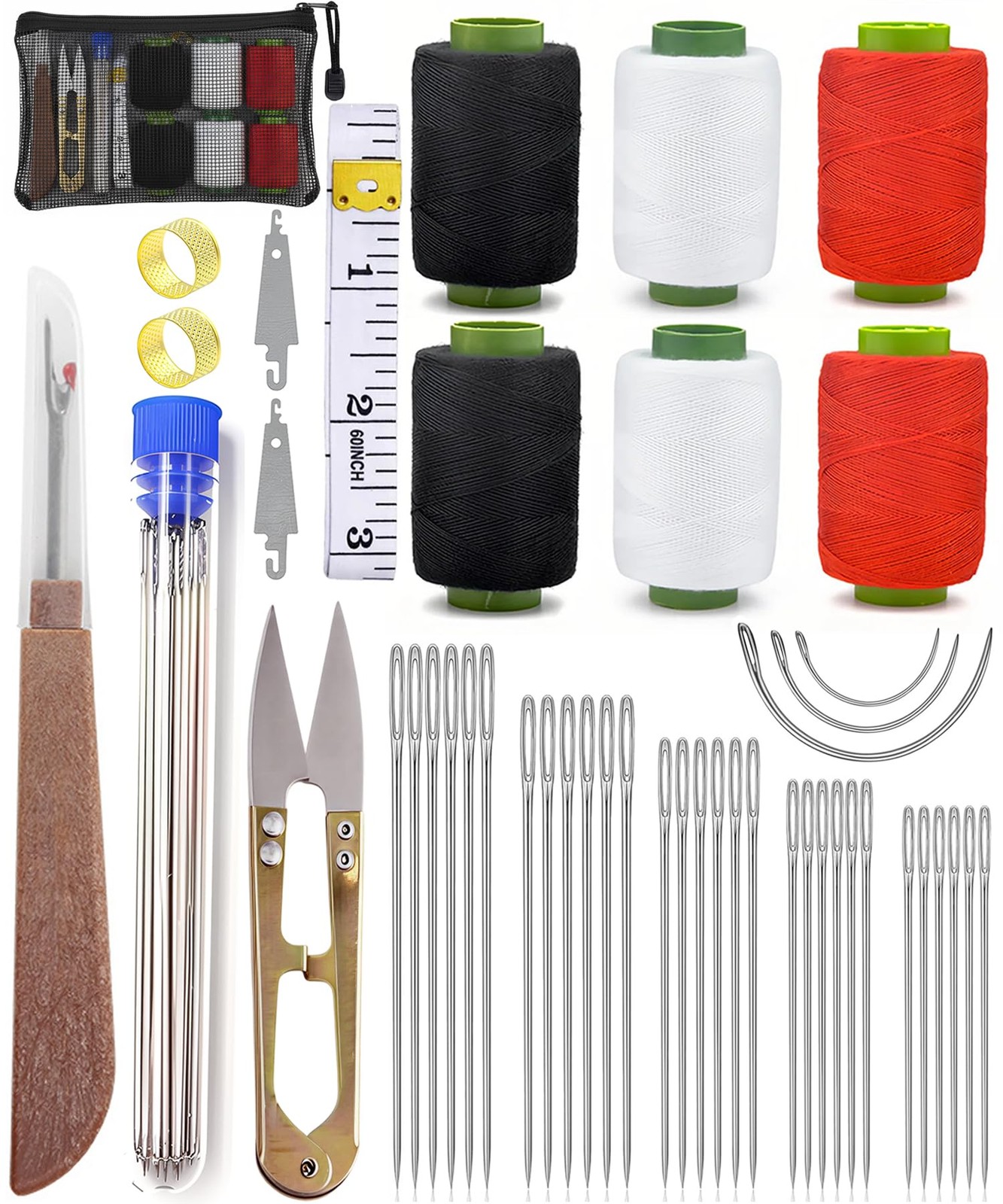 37Pcs Sewing Tool Set, Big Eye Steel Sewing Needle Kit, Threader and Needle R... 37Pcs Sewing Tool Set, Big Eye Steel Sewing Needle Kit, Threader and Needle R...