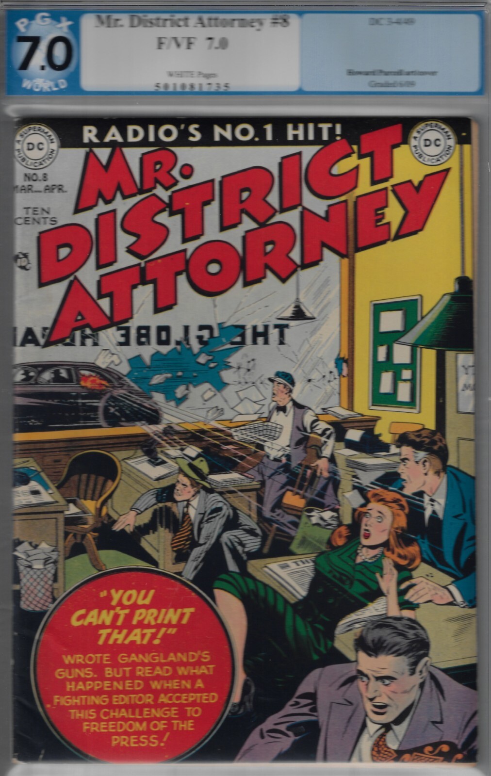 MR. DISTRICT ATTORNEY #8- PGX 7.0 FINE/VERY FINE 1949 DC COMIC-CRIME