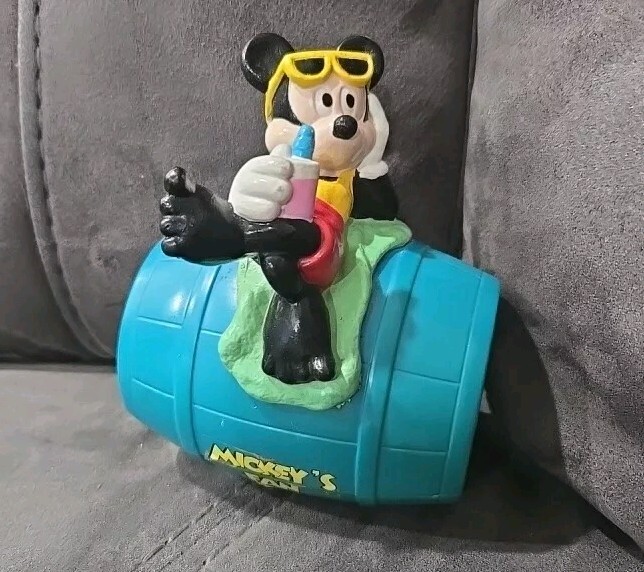 Vintage Concept 2000 Mickey Mouse Battery Operated Barrel Directional Fan Works 