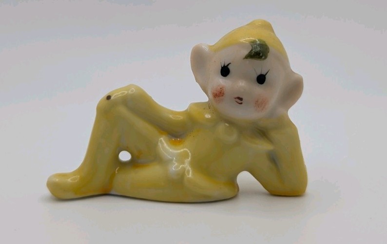 Vintage Small Ceramic Yellow Japanese Pixie 