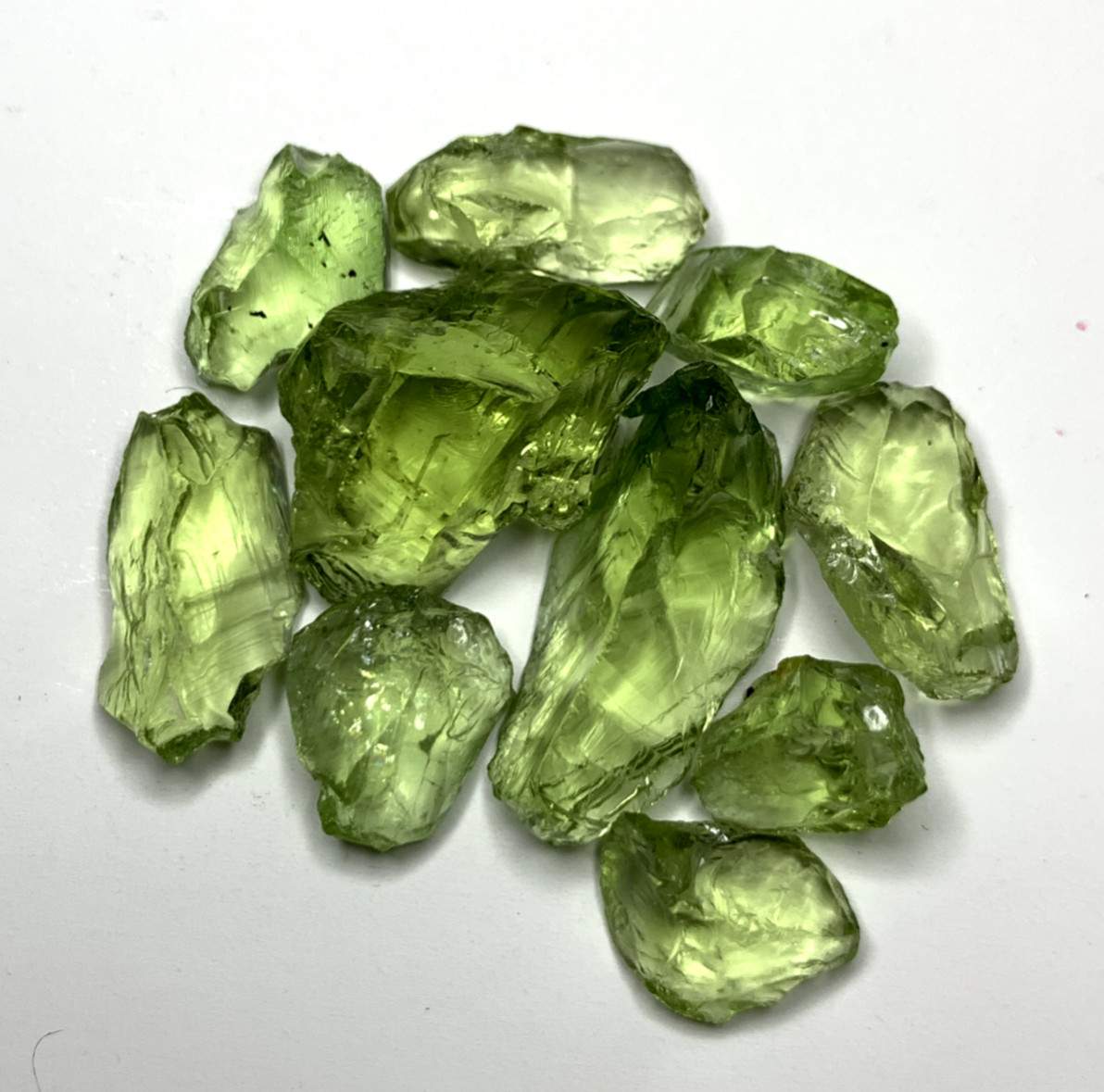 Rare 44.95 Ct Natural Apple Green Tourmaline Lot 2.55-12.05 Ct Facet Rough Gems