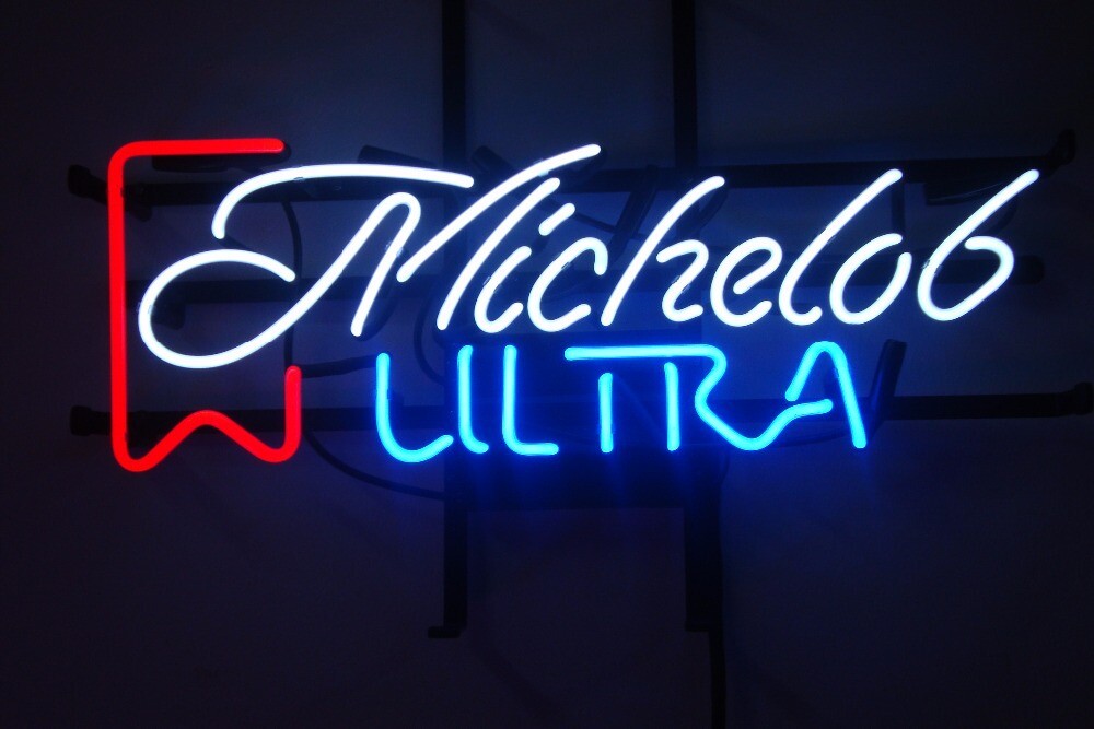 New Michelob Ultra Neon Light Sign Lamp Beer Cave Gift Bar Real Glass 17\