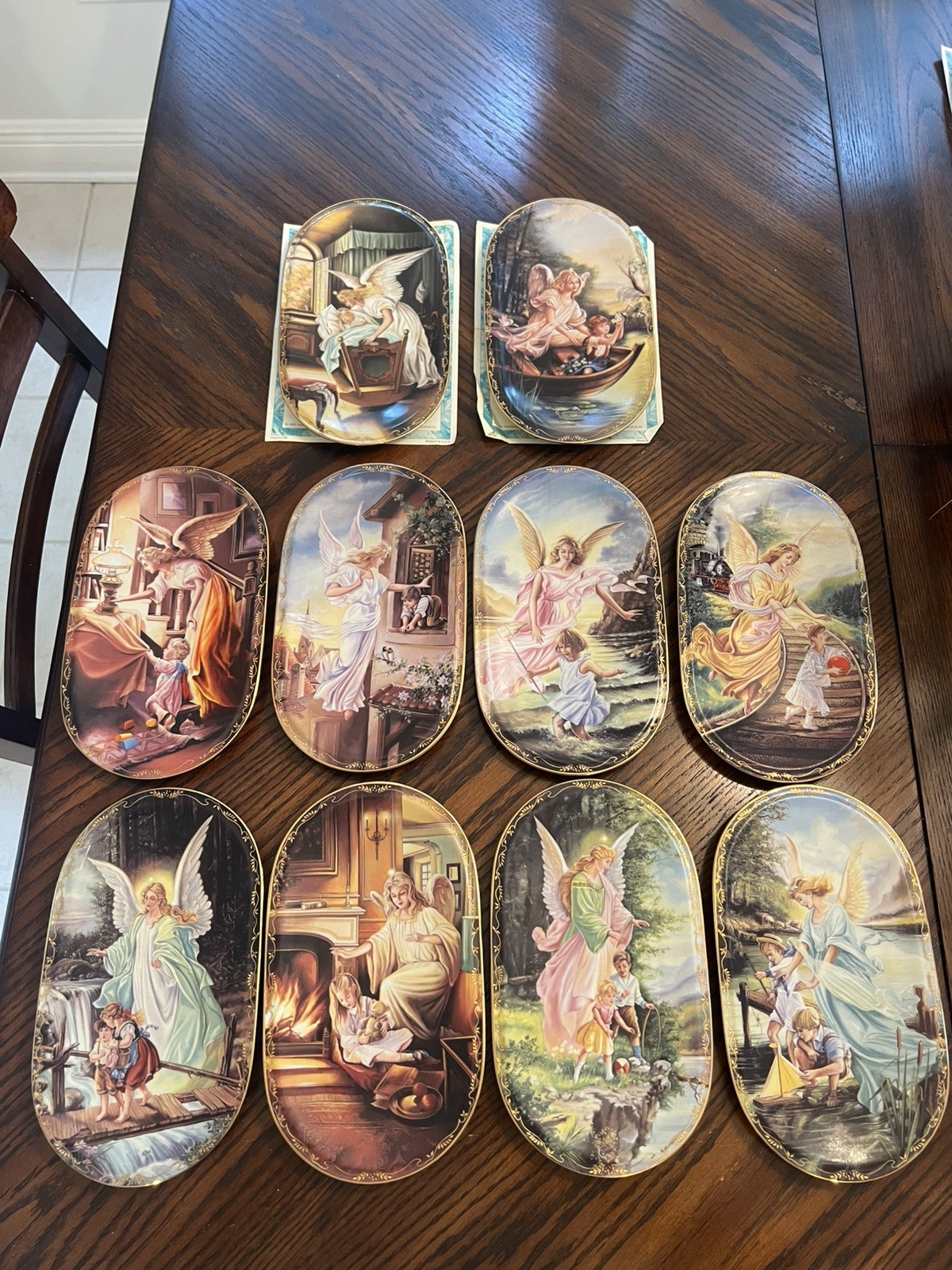 Bradford Exchange Annaburg Guardian Angel COMPLETE 10 Plate Set 1995-96 COA