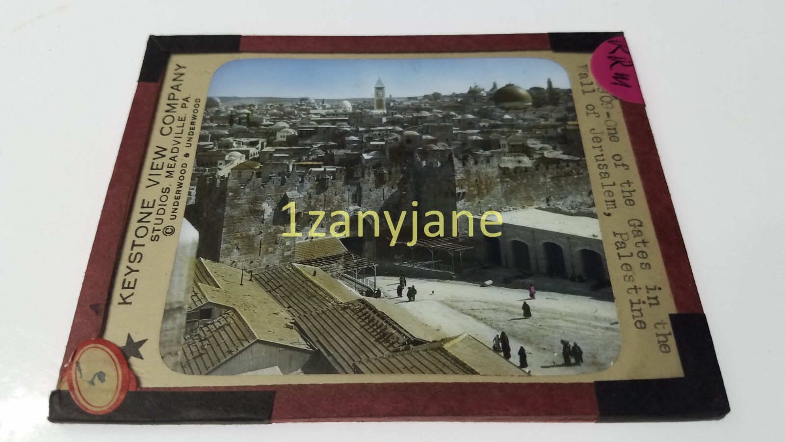RRM Glass Magic Lantern Slide Photo ONE OF THE GATES IN THE WALL OF JERUSALEM