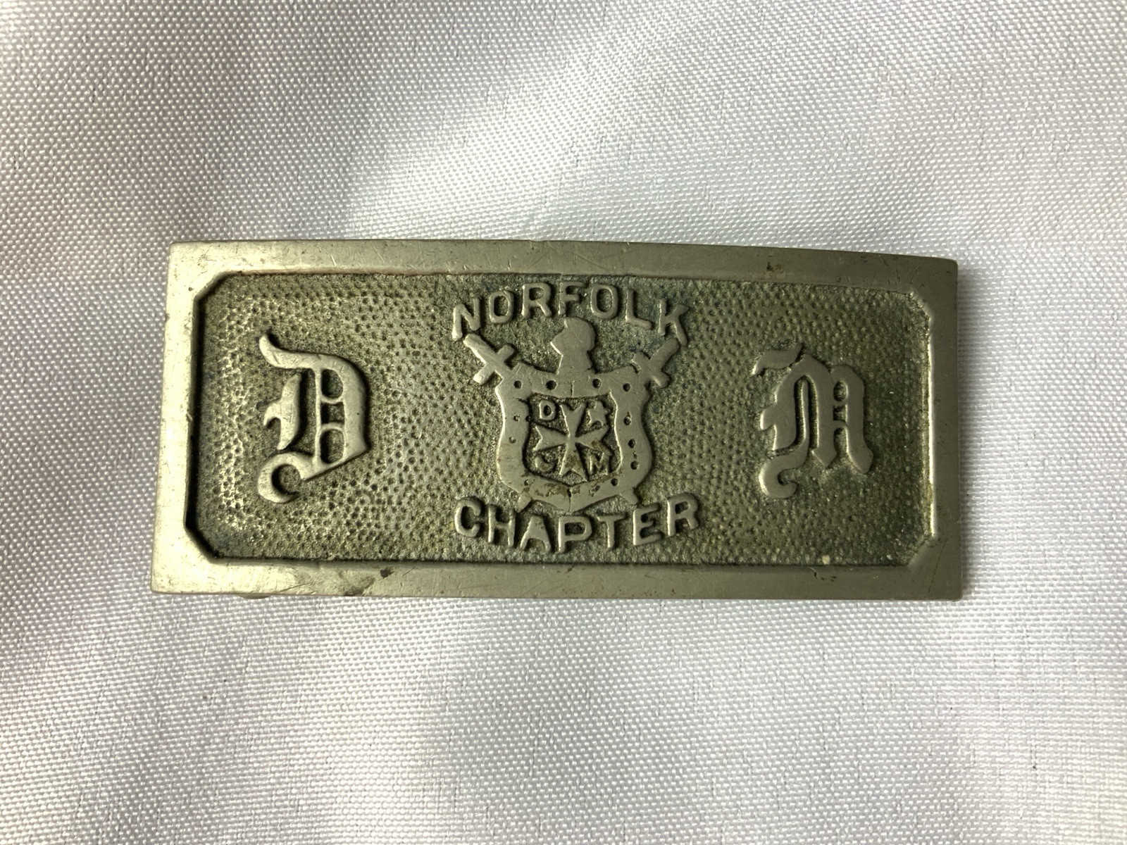 Rare Antique Pettibone MFG. Co D M Norfolk Chapter Belt Buckle 3\