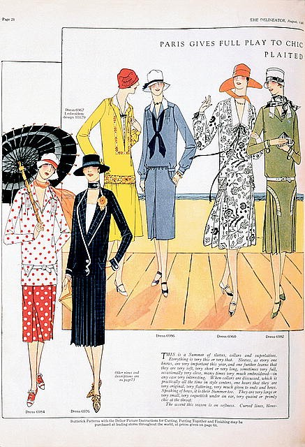 Photo:Paris 1926 Fashion Plate Women Summer Dresses Hats Butterick