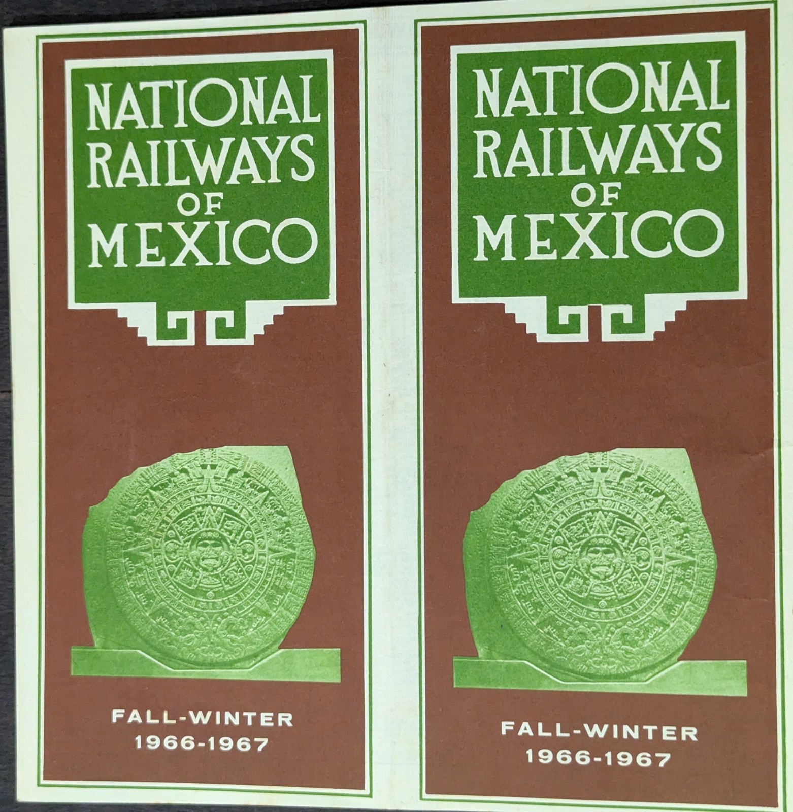 ***VINTAGE 1966-67 NATIONAL RAILWAYS OF MEXICO TIME TABLE***