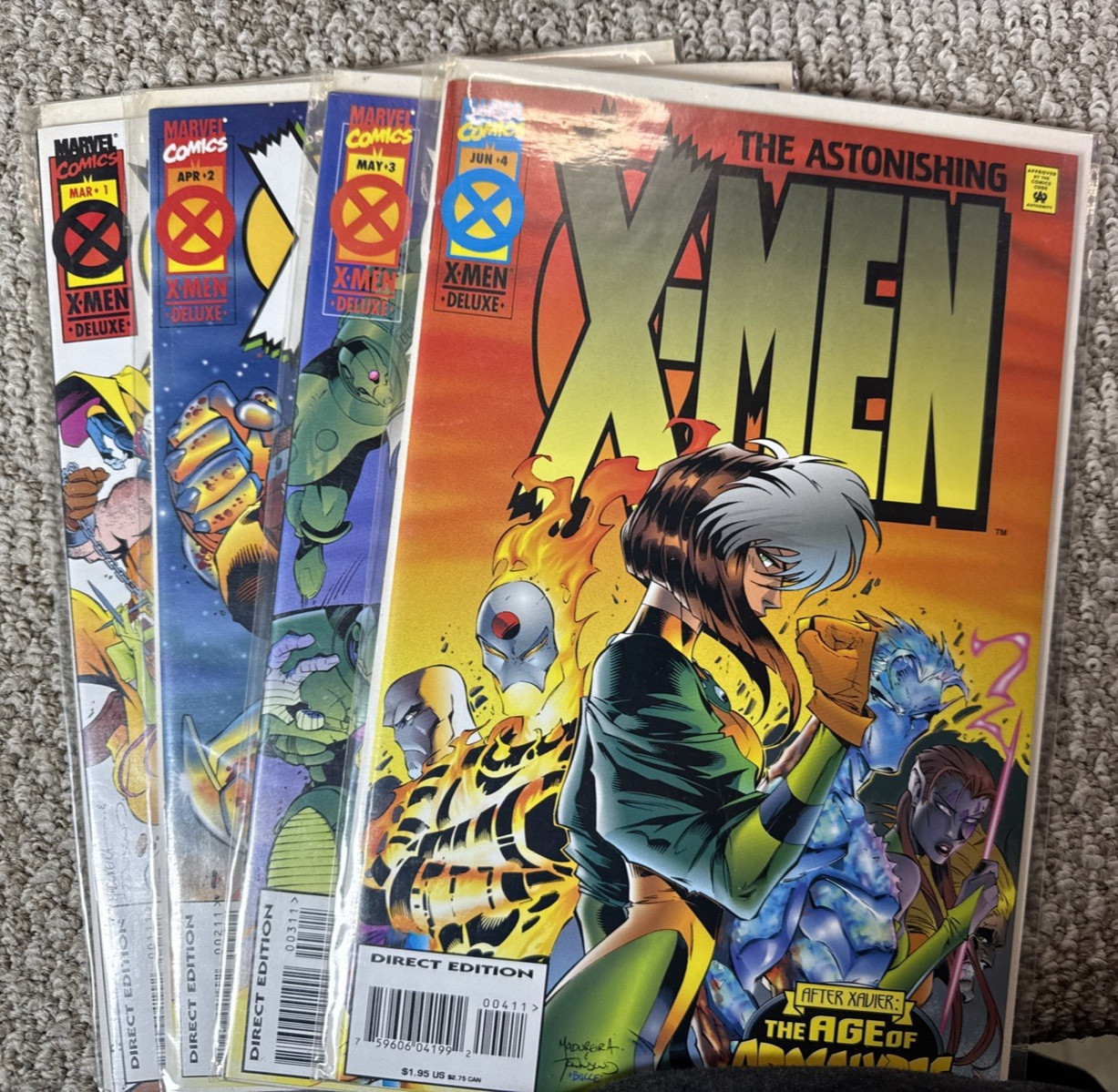 MARVEL - ASTONISHING X-MEN - #1, 2, 3, 4 VOL. 1.  1995 LOT OF 4