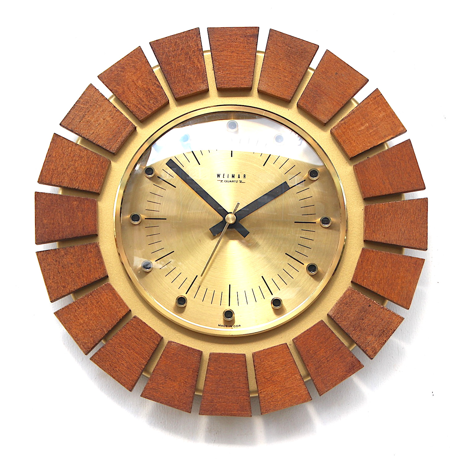 SPACE AGE / BRUTALIST Vintage EAST GERMAN 1970s Midcentury Wall Clock Decorative