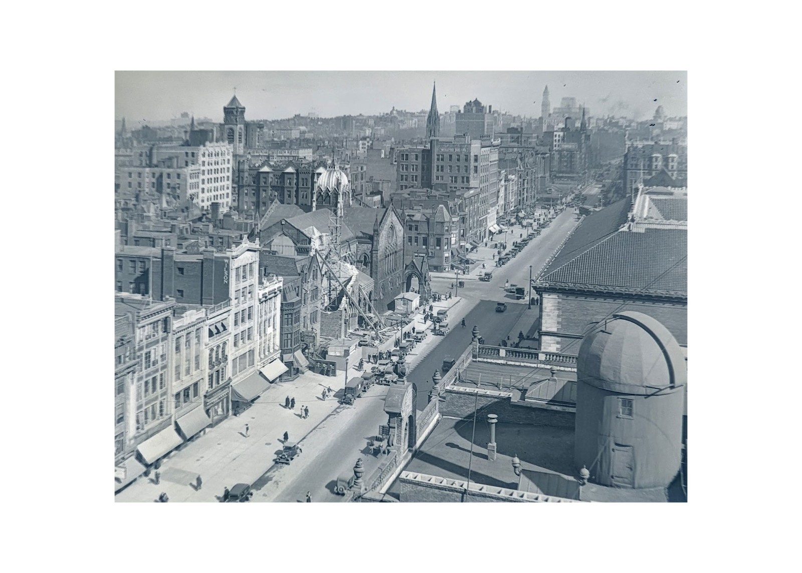 1931 Boston Old South Church Tower Hotel Lenox Copley Glass Plate Negative OOAK