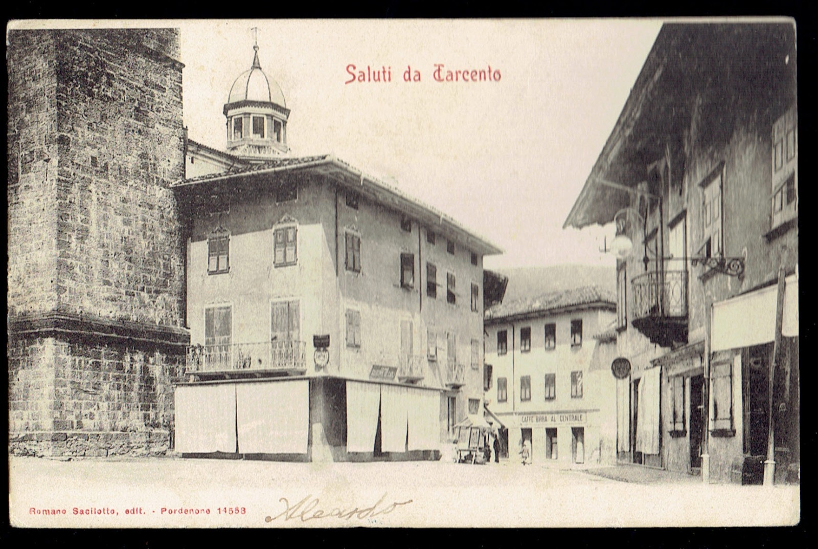 TARCENTO (Udine). Bars and shops in the Center.  Vg. c/fr. 1904.