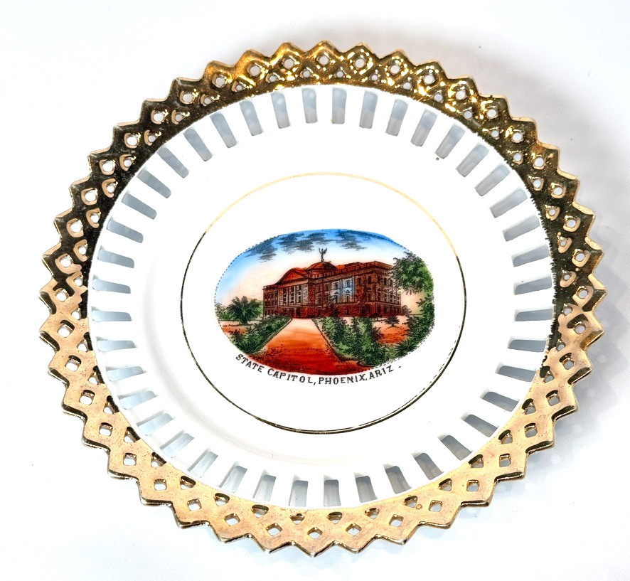 PHOENIX State Capitol AZ ARIZONA Antique Souvenir China TRINKET DISH PLATE