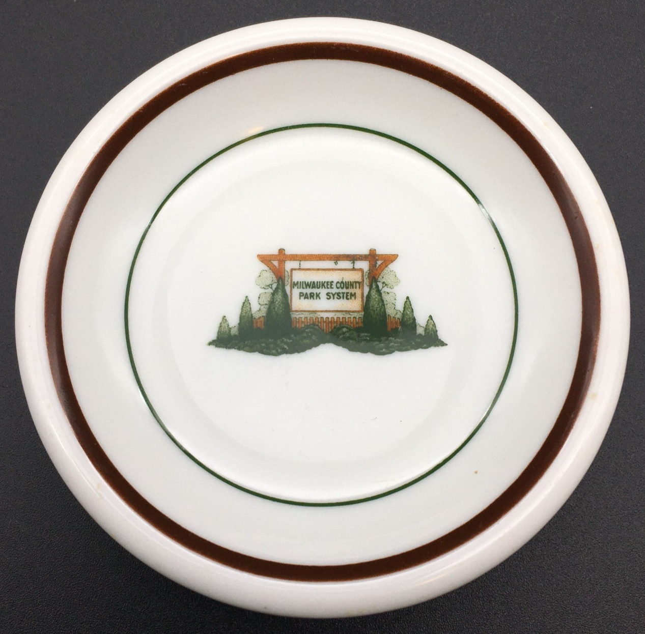 Milwaukee County Parks - 1930's - Heavyweight Hotel China Butter Pat