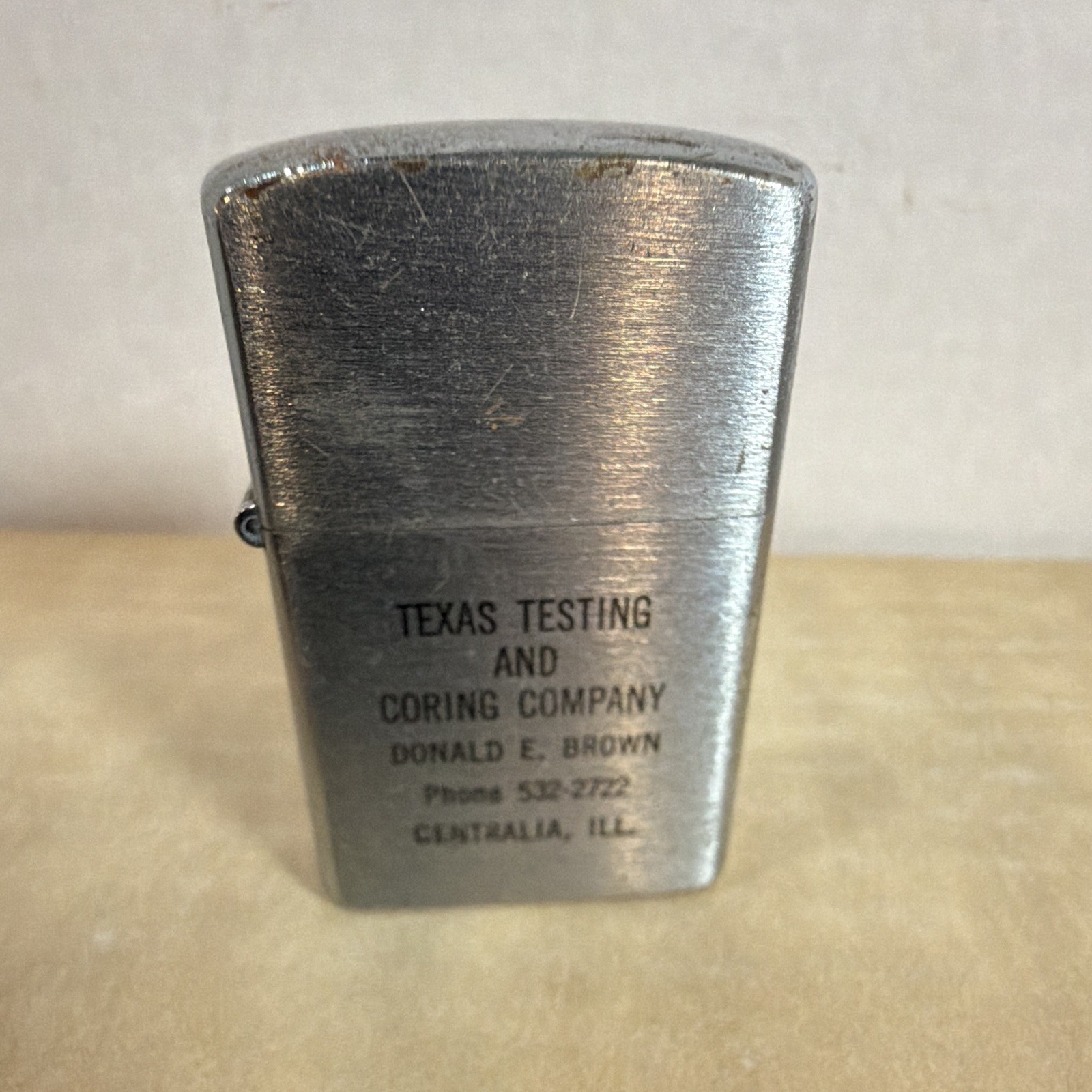 Vintage Windette Lighter Advertising Texas Testing & Coring Company Centralia IL