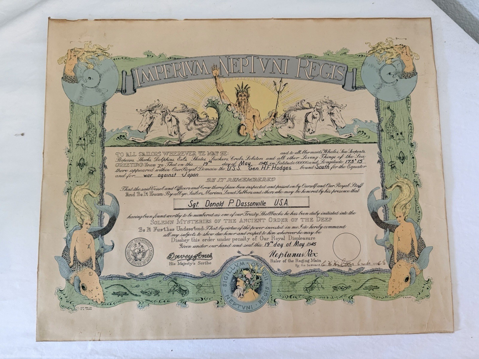 MUST SEE     Antique 1940’s Military Sailor Document ~ Rare & Unusual ~ ￼
