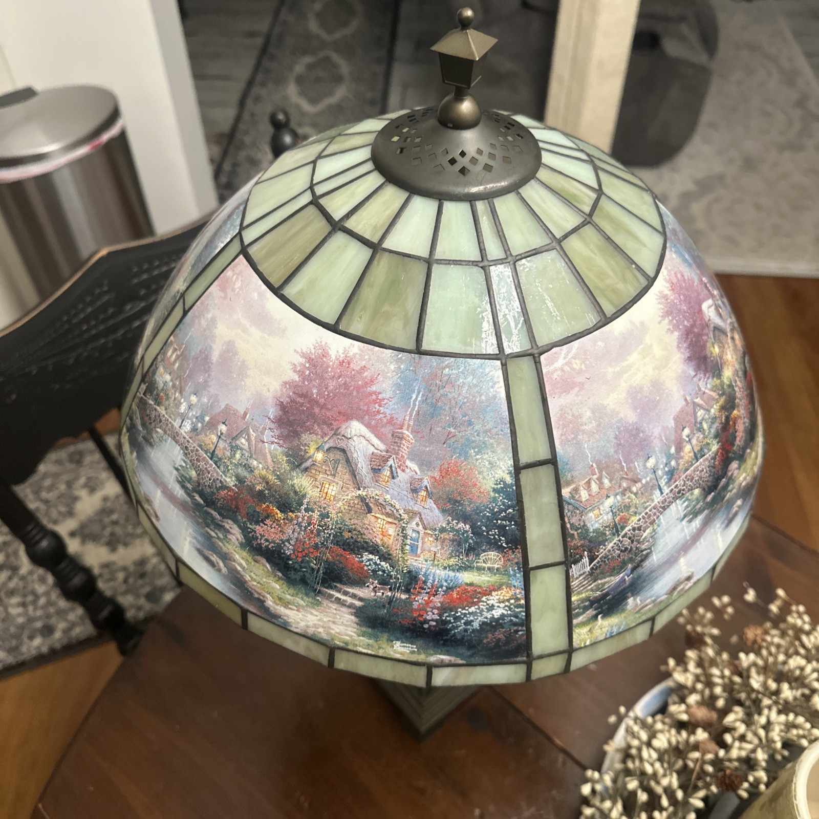 Vtg. Thomas Kincade Lamplight Bridge Table Lamp Excellent Condition Look At Pics