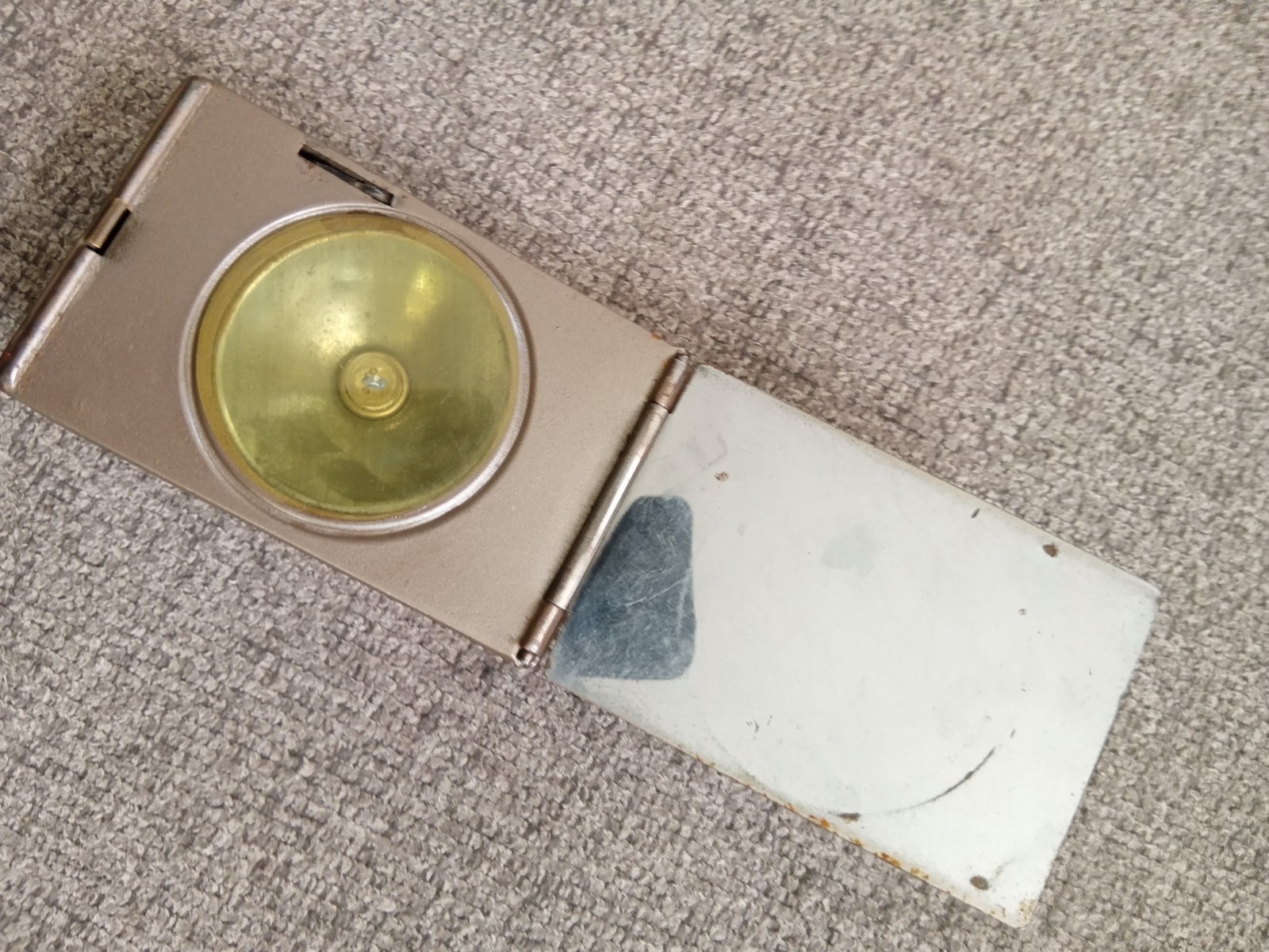 Vintage USALite Camp-Lite Metal Pocket Flashlight K-6338 Flat Signal Lamp USA