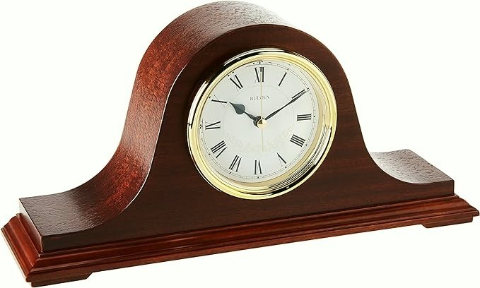 Bulova B1929 Annette Chiming Mantel Clock Mahogany Westminster Battery Powered