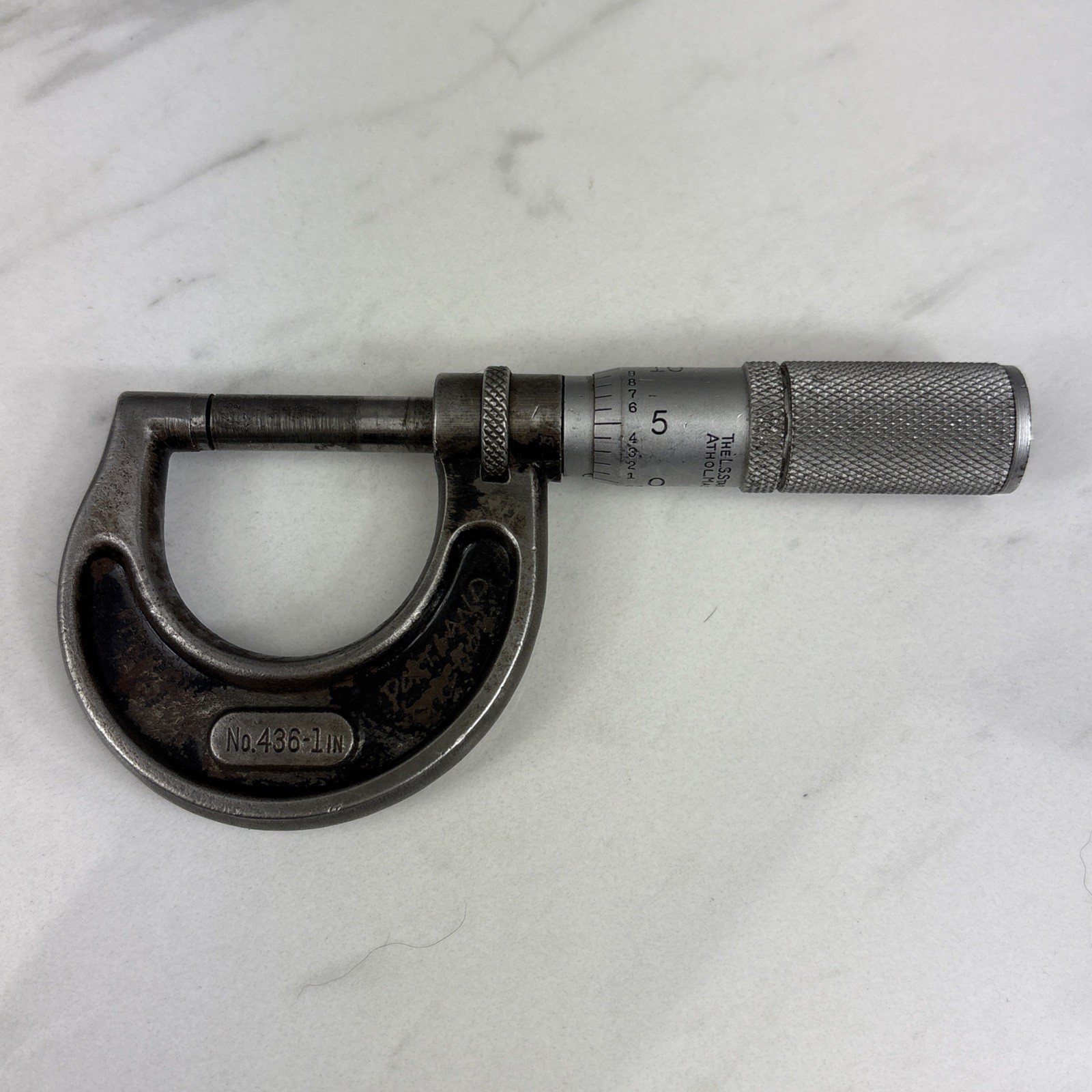 Vintage L.S. Starrett No 436 1 Inch Micrometer Machinist Tool