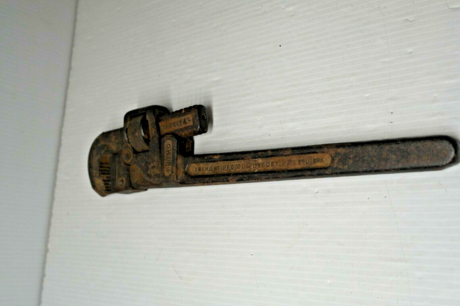 Vintage Trimo Size 13.5 Inch Pipe Wrench Trimont MFG Co Roxbury